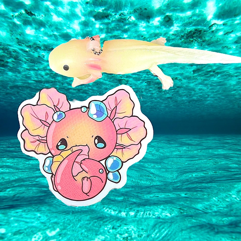 TINYlotl Axolotl Crazy Trending WaterProof Single Decor Accent Sticker